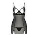 Прозора сорочка приталена Passion QUENTRIS CHEMISE L/XL, black, трусики PS26604 фото 5