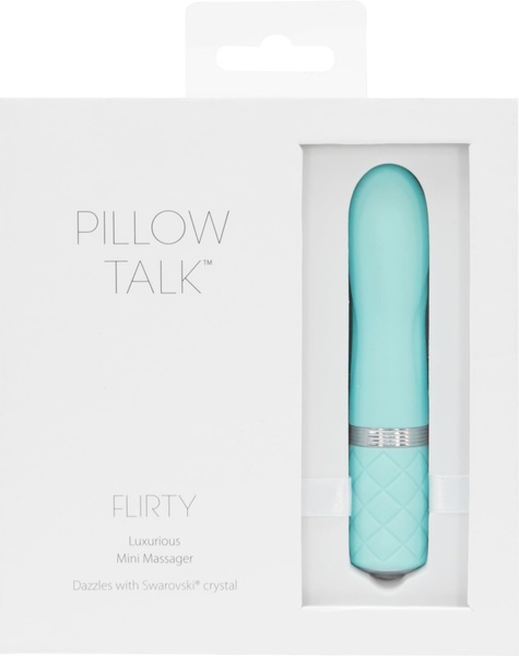 Розкішний вібратор PILLOW TALK - Flirty Teal з кристалом Сваровські, гнучка голівка SO2726 фото