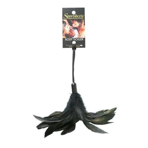 Метелочка-щекоталка Sportsheets - PLEASURE FEATHER BLACK на веревочной петле SO2189 фото
