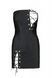 Мінісукня з екошкіри Passion CELINE CHEMISE 4XL/5XL, black, шнурівка, трусики в комплекті SO7061 фото 7