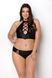 Комплект з екошкіри Passion NANCY BIKINI 4XL/5XL black, бра та трусики з імітацією шнурівки SO7102 фото 5