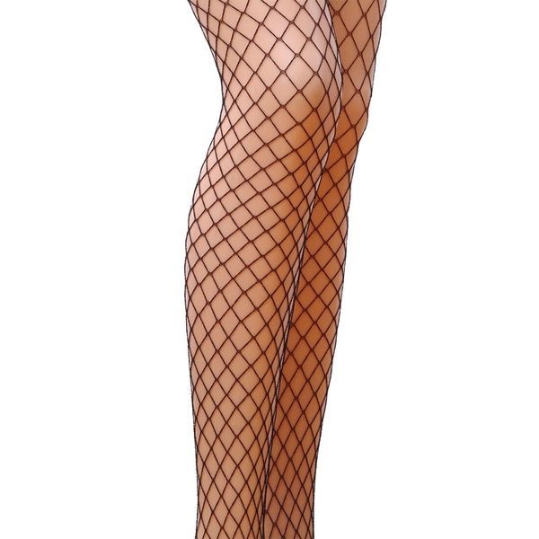Колготки в сіточку без виділених трусиків Passion TI019 типу Кабаретка 3/4 (fishnet), nero PS23204 фото