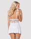 Сатиновий пеньюар із мереживом Obsessive 810-BAB-2 babydoll & thong S/M, білий, пеньюар, танга SO7154 фото 10