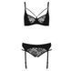 Комплект білизни Passion PAULINE SET S/M, black, стрепи, ліф, стрінги і пояс для панчох EL15805 фото 12