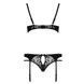 Комплект білизни Passion PAULINE SET S/M, black, стрепи, ліф, стрінги і пояс для панчох EL15805 фото 13