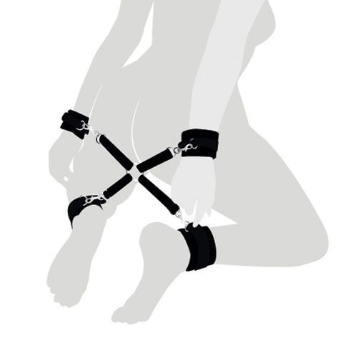 Хрестовина з натуральної шкіри Art of Sex &ndash; 4 Way Connector, чорний SO7480 фото