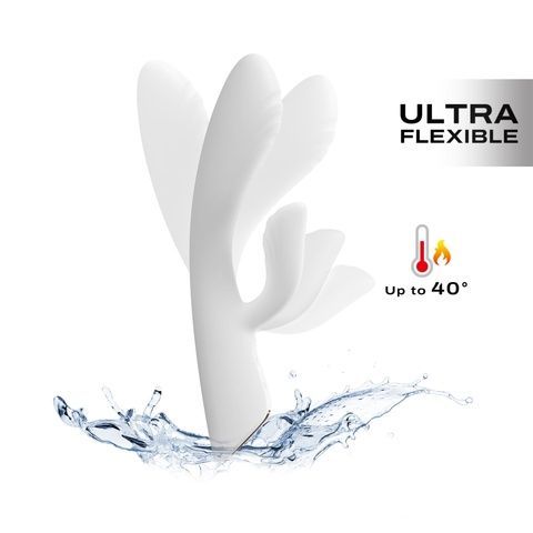 Вібратор-кролик з підігрівом Dorcel FLEXI RABBIT WHITE, гнучкий стовбур SO6817 фото