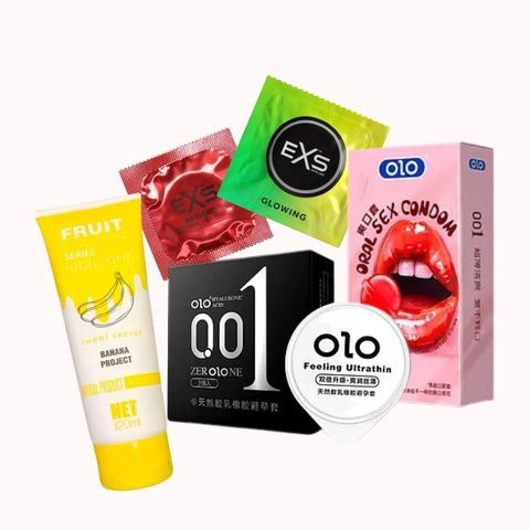 OLO + EXS &ndash; 40 шт + Лубрикант OLO Банан 120 мл MM2076 фото