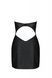 Мінісукня з екошкіри Passion CELINE CHEMISE 6XL/7XL, black, шнурівка, трусики в комплекті SO7062 фото 8
