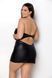 Мінісукня з екошкіри Passion CELINE CHEMISE 6XL/7XL, black, шнурівка, трусики в комплекті SO7062 фото 6