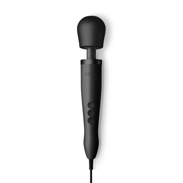 Вібромасажер DOXY Original Black, дуже потужний, живлення 220В, пульсівні вібрації SO1428 фото