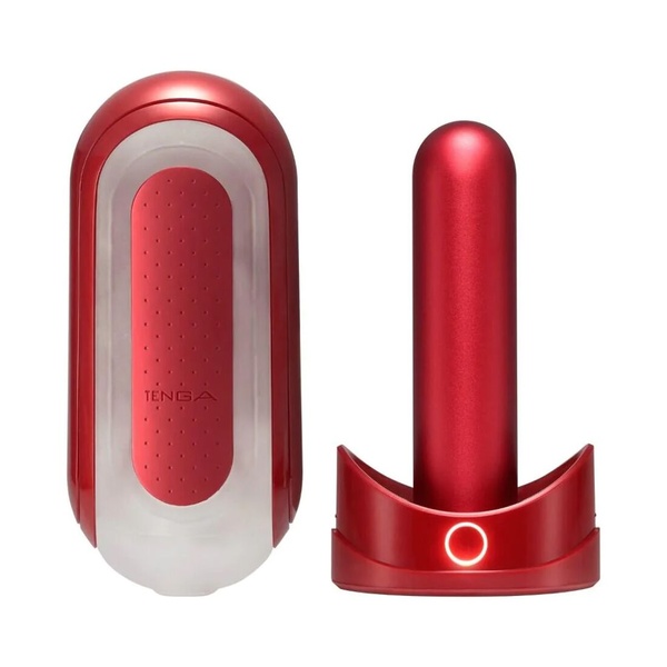 Tenga Flip Zero Red + Flip Warming Set - Мастурбатор із нагрівачем TM0000994 фото