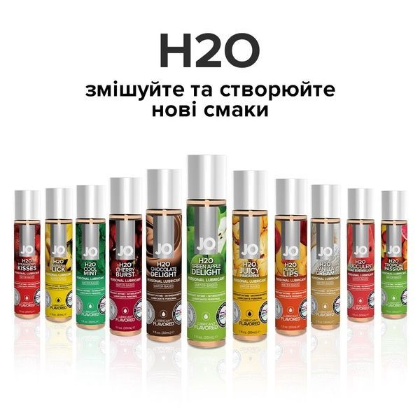 Змазка на водній основі JO H2O &mdash; Green Apple (30 мл) без цукру, рослинний гліцерин SO1481 фото