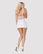 Сатиновий пеньюар з мереживом Obsessive 810-BAB-2 babydoll & thong L/XL, білий, пеньюар, танга SO7155 фото 12