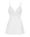 Сатиновий пеньюар з мереживом Obsessive 810-BAB-2 babydoll & thong L/XL, білий, пеньюар, танга SO7155 фото 5