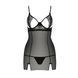 Прозора сорочка приталена Passion QUENTRIS CHEMISE XXL/XXXL, black, трусики PS26606 фото 12