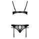 Комплект білизни Passion PAULINE SET XXL/XXXL, black, стрепи, ліф, стрінги і пояс для панчох EL15806 фото 13