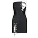 Мінісукня з екошкіри Passion CELINE CHEMISE 6XL/7XL, black, шнурівка, трусики в комплекті SO7062 фото 3