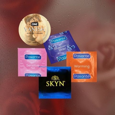 Ultra Premium Pack 33: ONE Vanish Hyperthin - 1 шт, Pasante Taste Blueberry - 13 шт, Pasante Ultra Sensitive Touch - 7 шт, Pasante Warming - 11 шт, Skyn Extra Lubricated - 1 шт MM2325 фото
