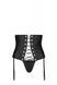 Пояс-корсет з екошкіри Passion CELINE SET with Open Bra 4XL/5XL, black, шнурівка, пажі, стрінги SO7063 фото 7