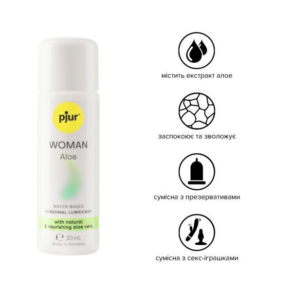 Лубрикант на водній основі pjur Woman Aloe 30 мл, з екстрактом алое, зволожувальний, без парабенів PJ13310 фото
