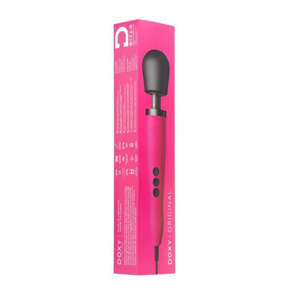 Вібромасажер DOXY Original Pink, дуже потужний, живлення 220В, пульсівні вібрації SO1429 фото