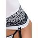 (SALE) Корсет з пажами SUELO CORSET white L/XL - Passion Exclusive, трусики, шнурівка PS23406 фото 3