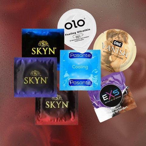 Комплект: EXS Delay, 6 шт.; Pasante Ultra Sensitive Touch надтонкі, 6 шт.; EXS Warming розігріваючі, 5 шт.; ONE Super Sensitive тонкі, більше лубриканта, 1 шт.; Skyn Extra Lubricated, безлатексні більше змазки, 1 шт. MM27032 фото