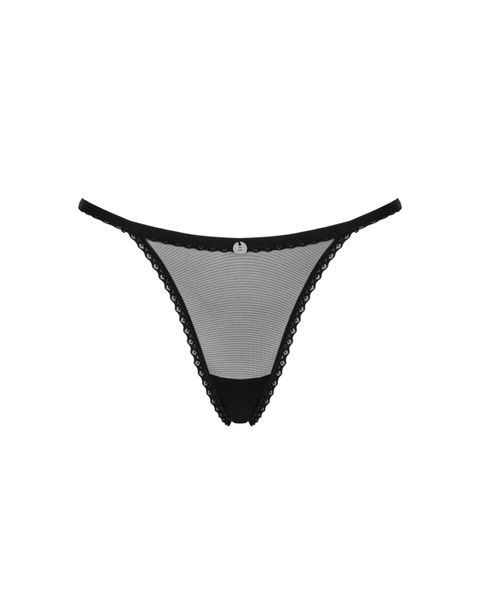 Прозорі стрінги із мереживом Obsessive Celia Noir thong M/L SO7869 фото