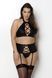 Комплект із екошкіри Passion NANCY SET 6XL/7XL black, імітація шнурівки, топ, пояс для панчіх SO7107 фото 5