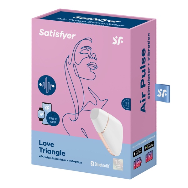 Satisfyer Love Triangle White з керуванням через інтернет - Вакуумний кліторальний стимулятор TM0001346 фото