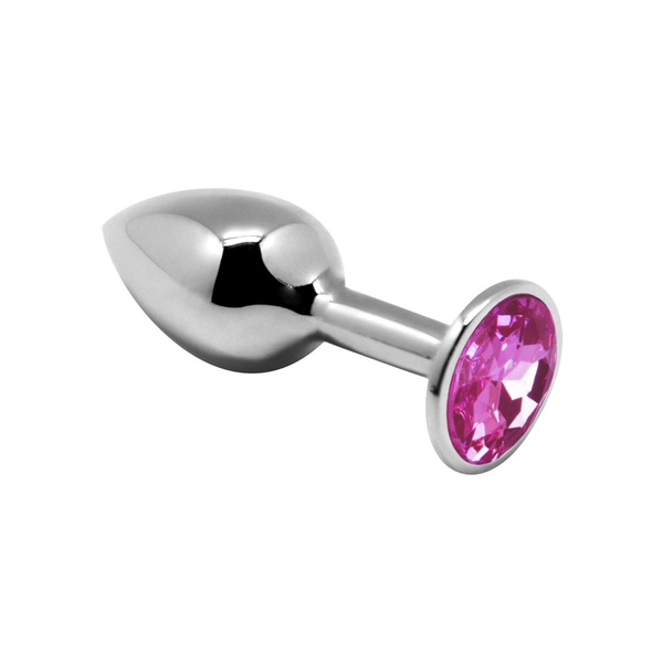 Металева анальна пробка з кристалом Alive Mini Metal Butt Plug Pink M SO6002 фото