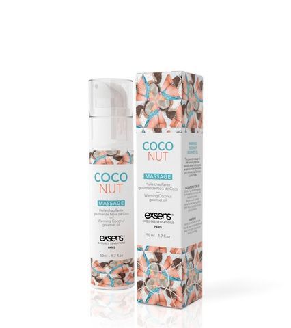 Масажна олія EXSENS Coconut 50 мл розігріває, без цукру, без парабенів, їстівне SO2358 фото