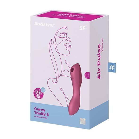 Вакуумний стимулятор із вібрацією Satisfyer Curvy Trinity 3 Red (м`ята упаковка) SO6117-R фото