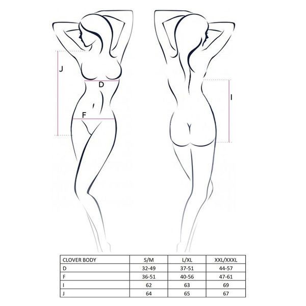 Боді CLOVER BODY black XXL/XXXL - Passion EL11103 фото