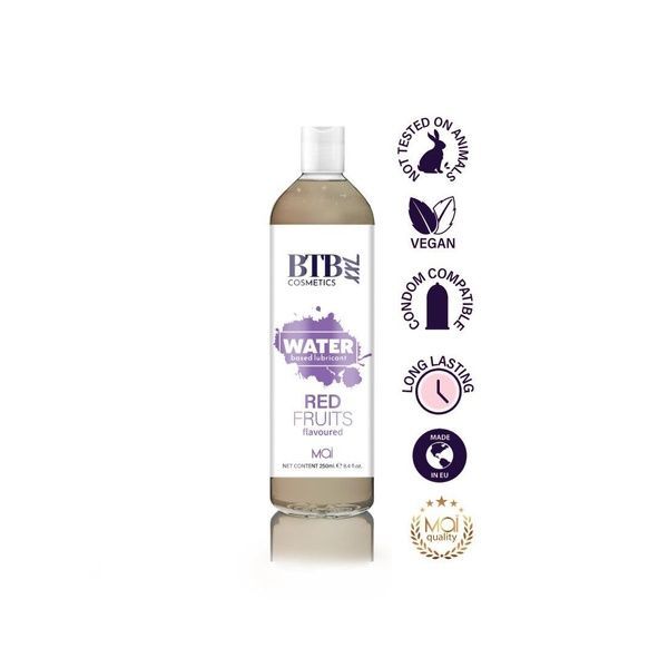 Змазка на водній основі BTB FLAVORED RED FRUITS з ароматом червоних фруктів (250 мл) SO6568 фото