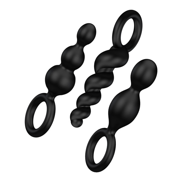 Набір анальних іграшок Satisfyer Plug black (set of 3) - Booty Call, макс. діаметр 3 см SO2323 фото