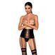 Пояс-корсет з екошкіри Passion CELINE SET S/M, black, шнурівка, знімні пажі для панчіх, стрінги SO6410 фото 8