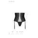 Пояс-корсет з екошкіри Passion CELINE SET S/M, black, шнурівка, знімні пажі для панчіх, стрінги SO6410 фото 7