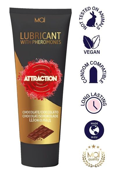 Змазка на водній основі з феромонами MAI ATTRACTION CHOCOLATE (100 мл) SO7531 фото