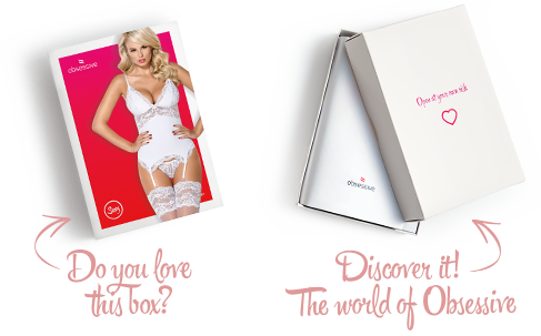 Сатиновий мереживний корсет Obsessive 810-COR-2 babydoll & thong S/M, білий, корсет, танга SO7158 фото