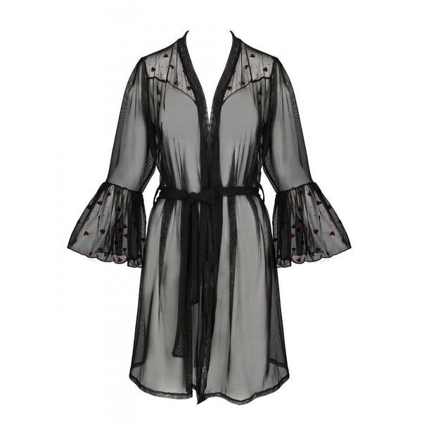 Повітряний пеньюар Passion LOVELIA PEIGNOIR L/XL, black SO4771 фото