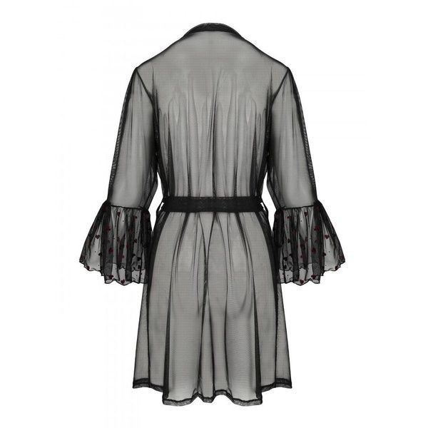 Повітряний пеньюар Passion LOVELIA PEIGNOIR L/XL, black SO4771 фото