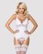 Сатиновий мереживний корсет Obsessive 810-COR-2 babydoll & thong S/M, білий, корсет, танга SO7158 фото 9