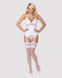Сатиновий мереживний корсет Obsessive 810-COR-2 babydoll & thong S/M, білий, корсет, танга SO7158 фото 11