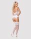 Сатиновий мереживний корсет Obsessive 810-COR-2 babydoll & thong S/M, білий, корсет, танга SO7158 фото 12