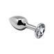 Металева анальна пробка з кристалом Alive Mini Metal Butt Plug White M SO6003 фото 3