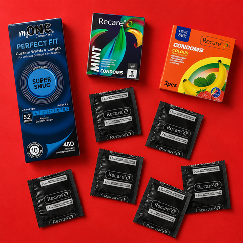 Набір MyONE Super Snug Fresh 16 шт &mdash; 1007 грн: MyONE Super Snug 10 шт &mdash; 1 уп.; Recare Ultra Thin Mint 3 шт &mdash; 1 уп.; Recare Fruit Flavour 3 шт &mdash; 1 уп. MM27297 фото