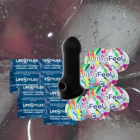 Набір "ONE Ultra Feel (4 шт.), LifeStyles Ultra Lubricated (4 шт.) та Насадка на член Dorcel" MM1360 фото