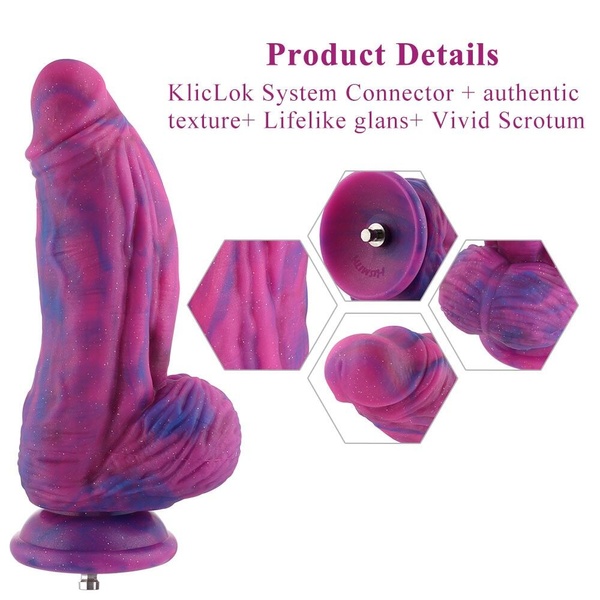 Фалоімітатор для секс-машин Hismith 9.45″ Silicone Fantasy Series Dildo, система кріплення KlicLok SO6214 фото